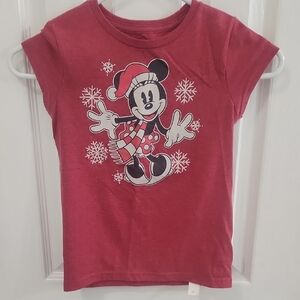 Disney Festive Red Kids T-Shirt with Minnie Mouse